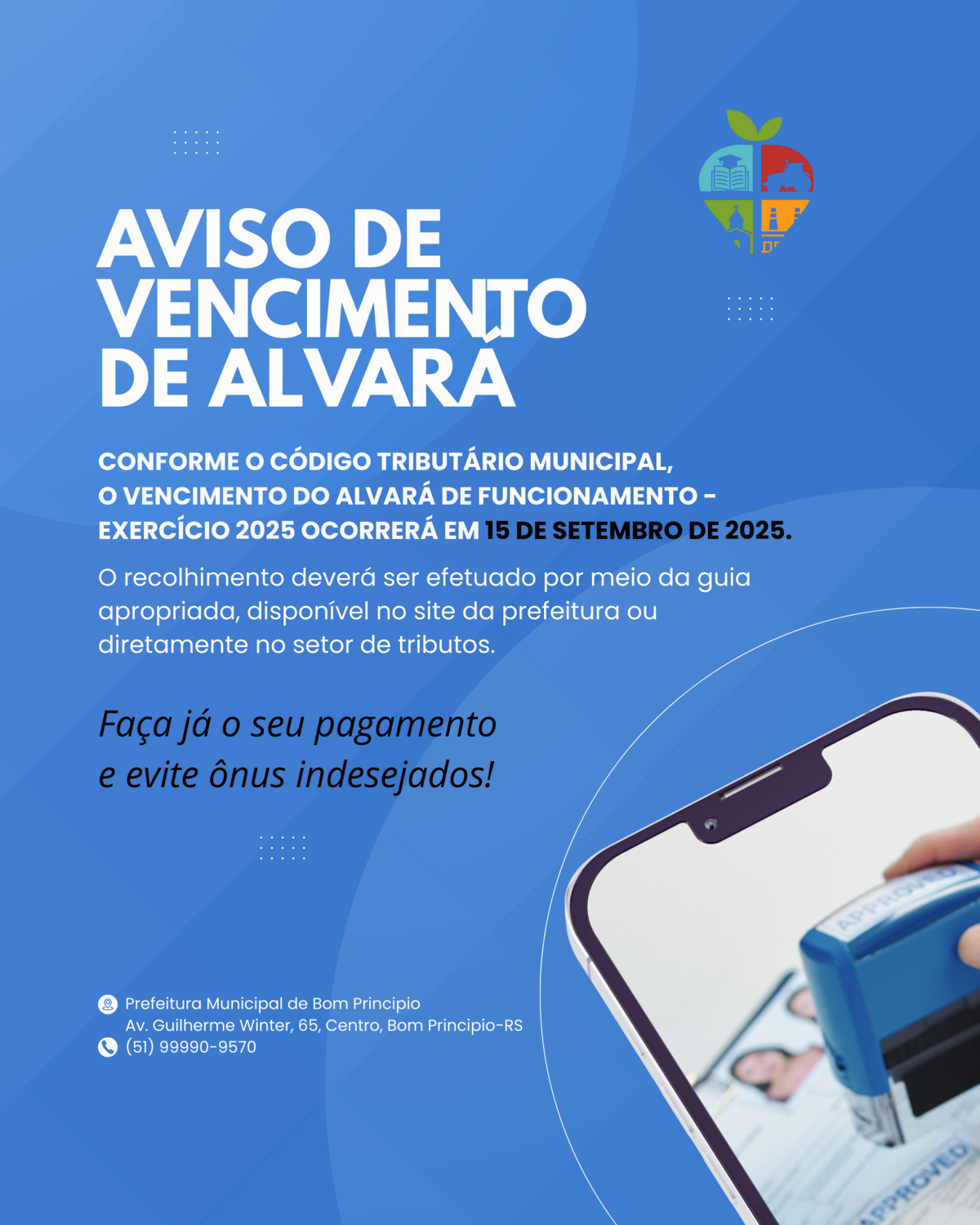 A Prefeitura Municipal reforça que o vencimento do Alvará está previsto para 15 de setembro de 2025 a-prefeitura-municipal-reforca-que-o-vencimento-do-alvara-esta-previsto-para-15-de-setembro-de-2025